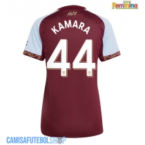 Camisa de time de futebol Aston Villa Boubacar Kamara #44 Replicas 1º Equipamento Feminina 2025-26 Manga Curta